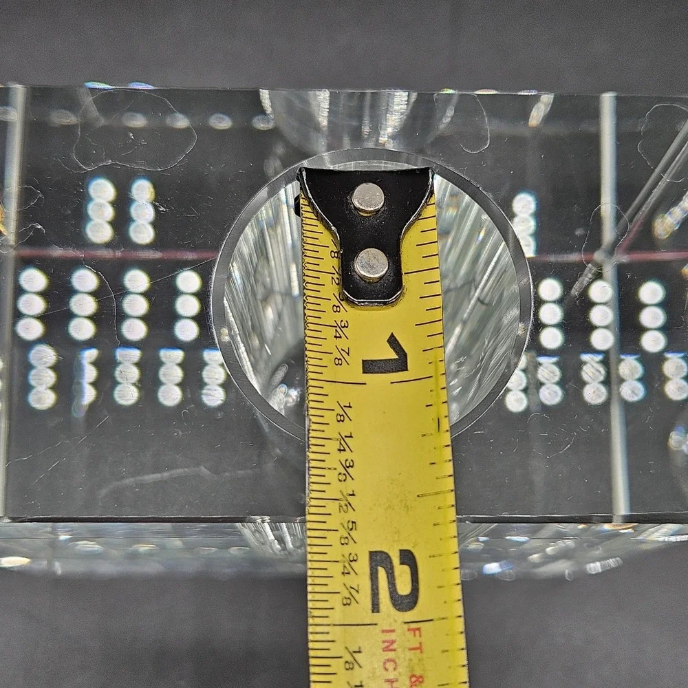 Vintage MCM Clear Crystal Block Bud Vase Heavy Minimalist Propagation Decor
